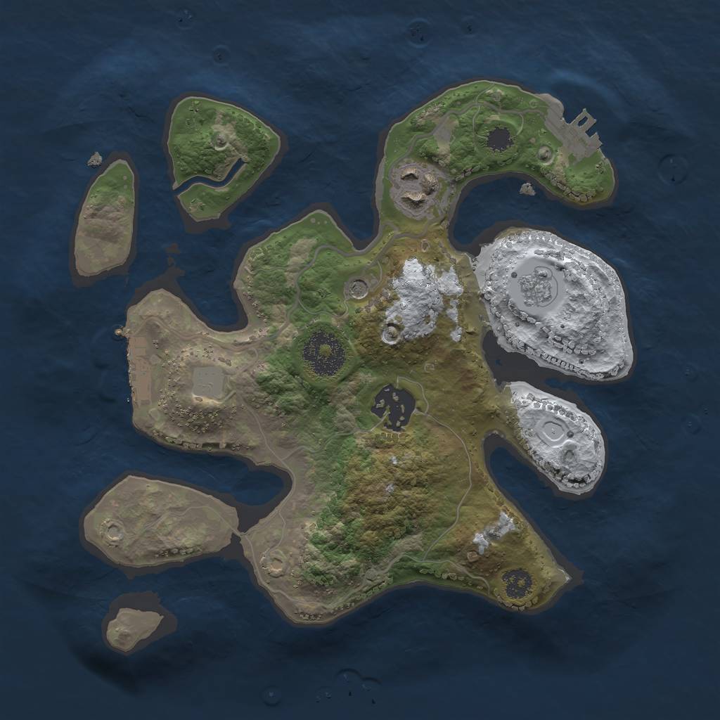 Rust Map: Procedural Map, Size: 2500, Seed: 5077056, 11 Monuments