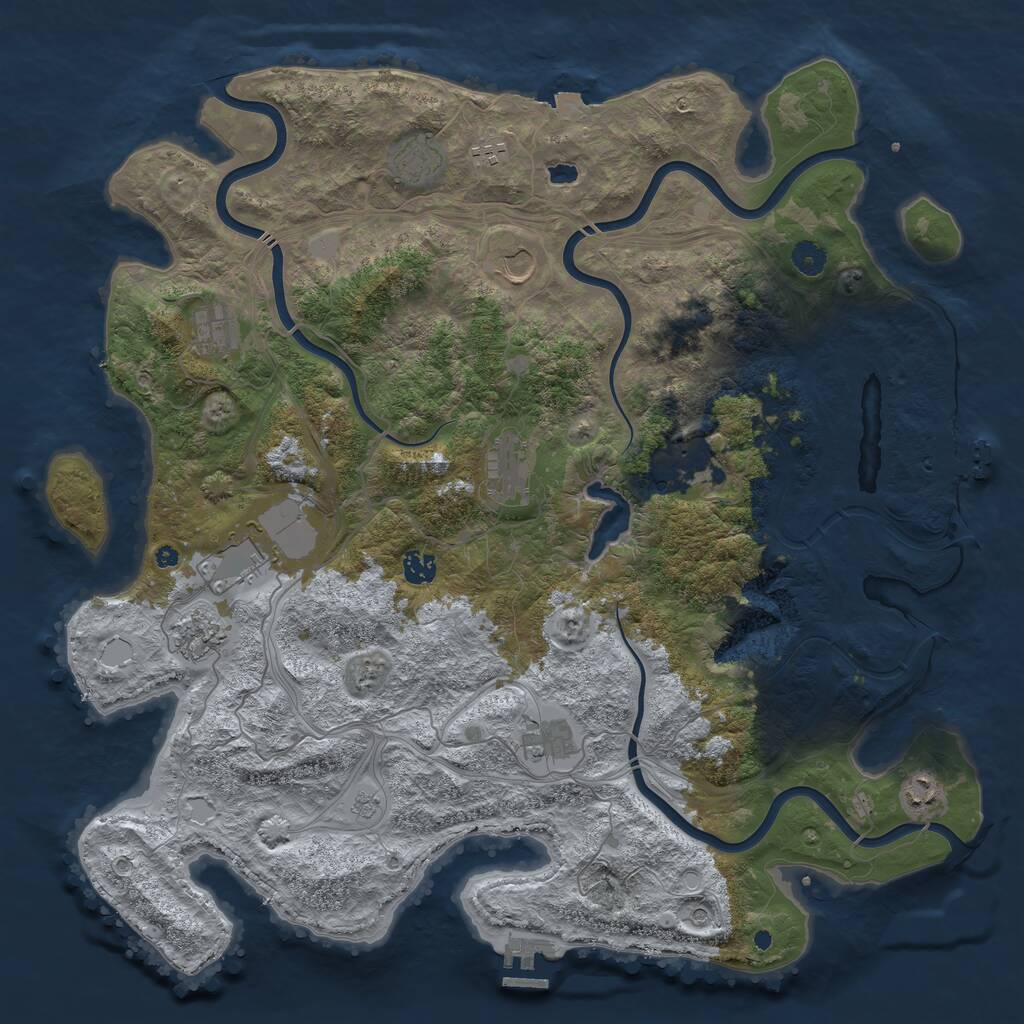 Rust Map: Procedural Map, Size: 4499, Seed: 2147483647, 17 Monuments