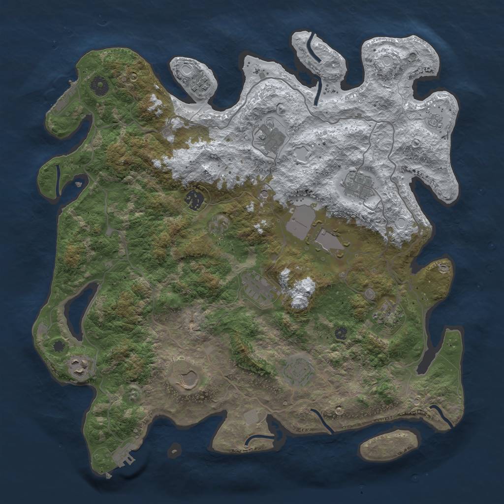 Rust Map: Procedural Map, Size: 4000, Seed: 5898117, 19 Monuments
