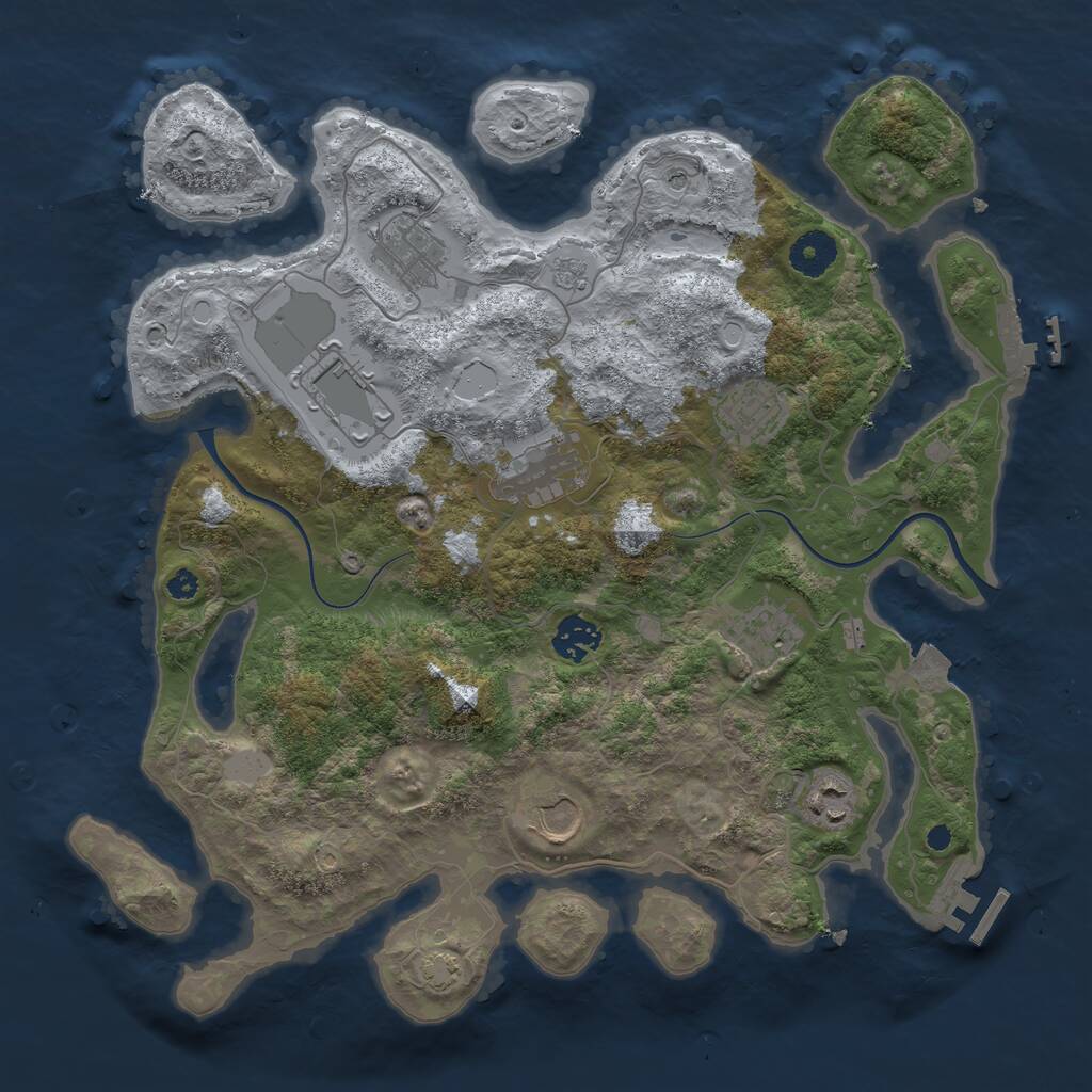 Rust Map: Procedural Map, Size: 3600, Seed: 402120712, 14 Monuments