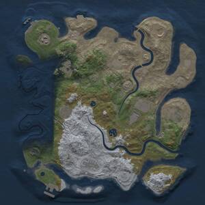 Thumbnail Rust Map: Procedural Map, Size: 3700, Seed: 837, 16 Monuments