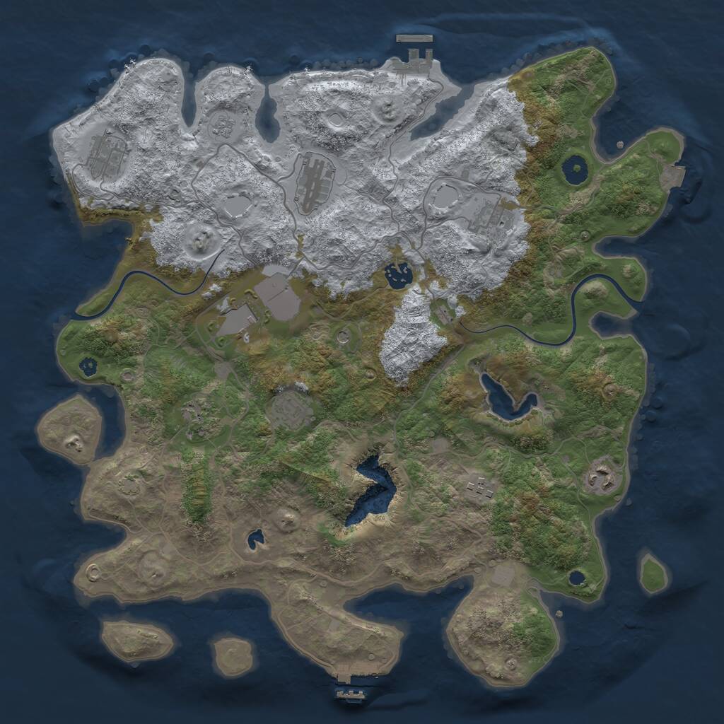 Rust Map: Procedural Map, Size: 4000, Seed: 17453, 15 Monuments
