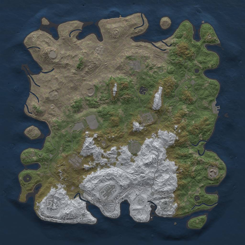 Rust Map: Procedural Map, Size: 4500, Seed: 1612850997, 20 Monuments