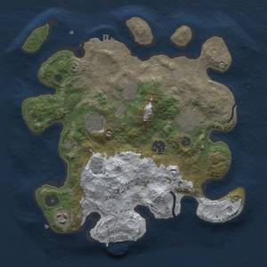 Thumbnail Rust Map: Procedural Map, Size: 3000, Seed: 14232, 14 Monuments