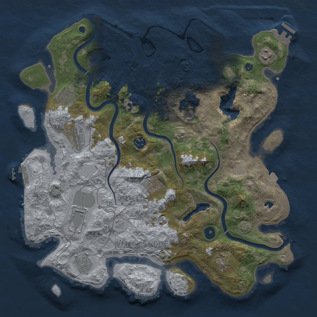 Rust Map: Procedural Map, Size: 4000, Seed: 650276, 16 Monuments