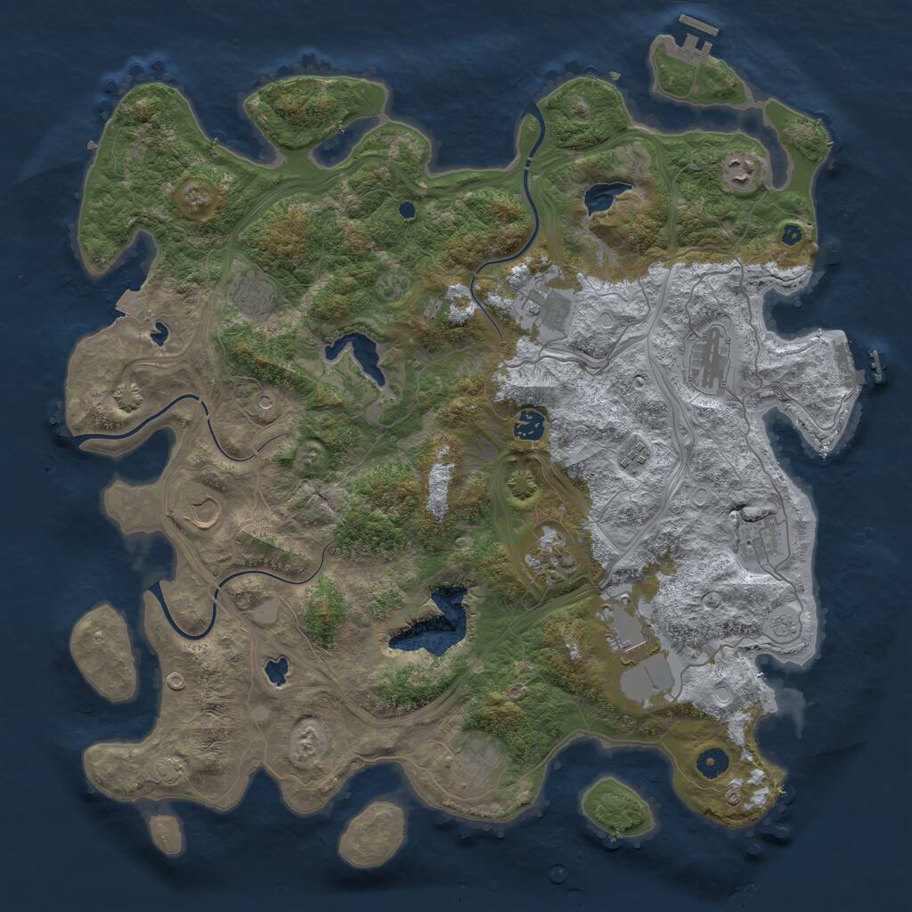 Rust Map: Procedural Map, Size: 4500, Seed: 69696969, 17 Monuments