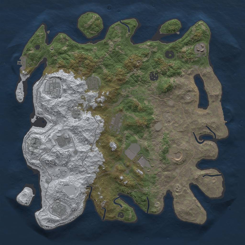 Rust Map: Procedural Map, Size: 4000, Seed: 1981178, 19 Monuments