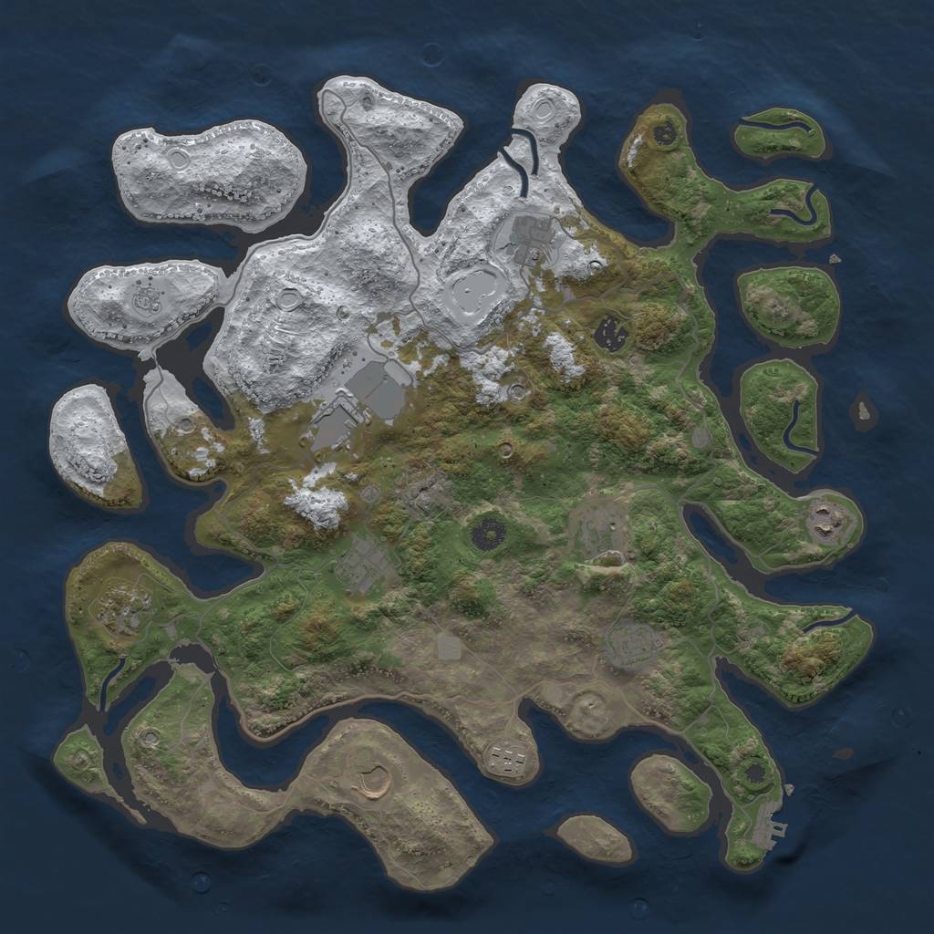 Rust Map: Procedural Map, Size: 4200, Seed: 2541, 18 Monuments
