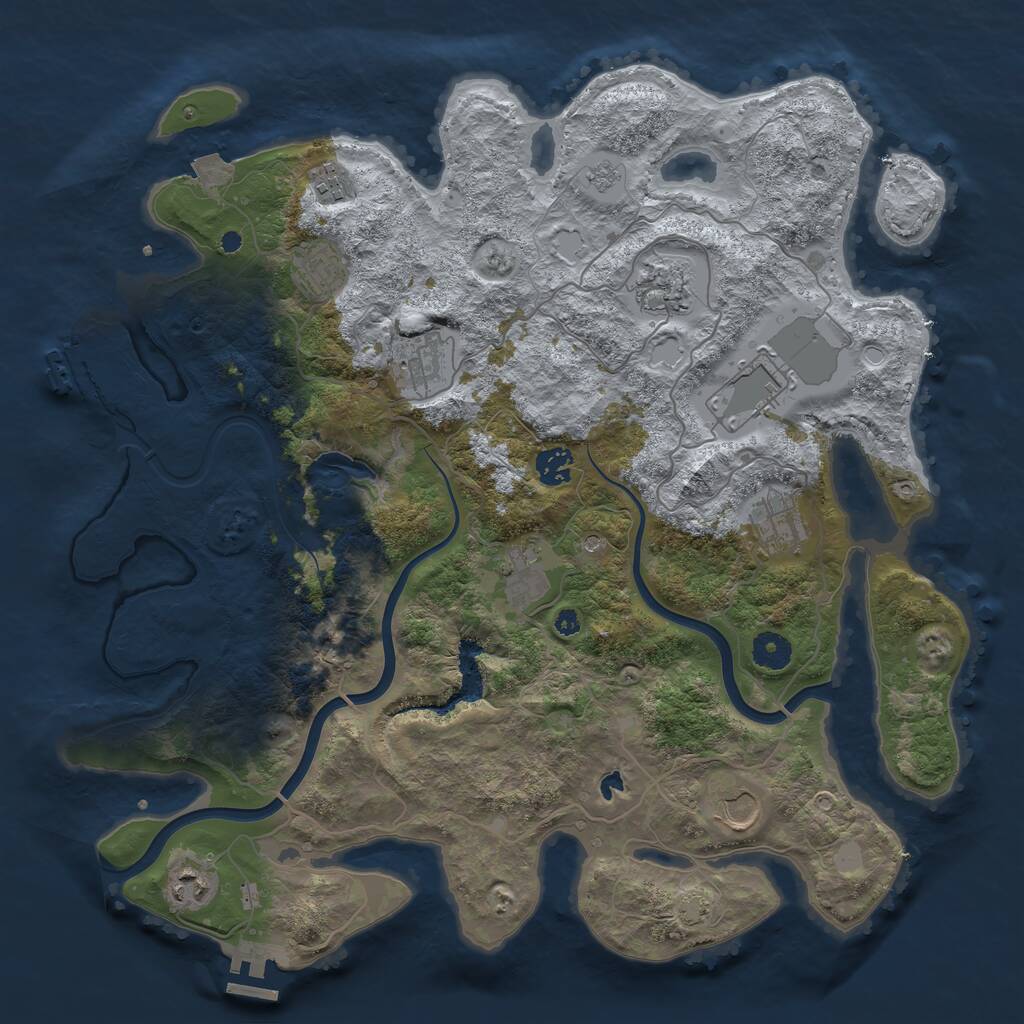 Rust Map: Procedural Map, Size: 4000, Seed: 1412626, 16 Monuments
