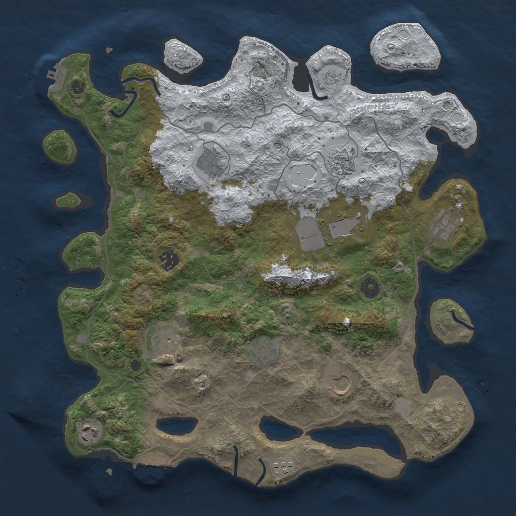 Rust Map: Procedural Map, Size: 4000, Seed: 1247282964, 19 Monuments