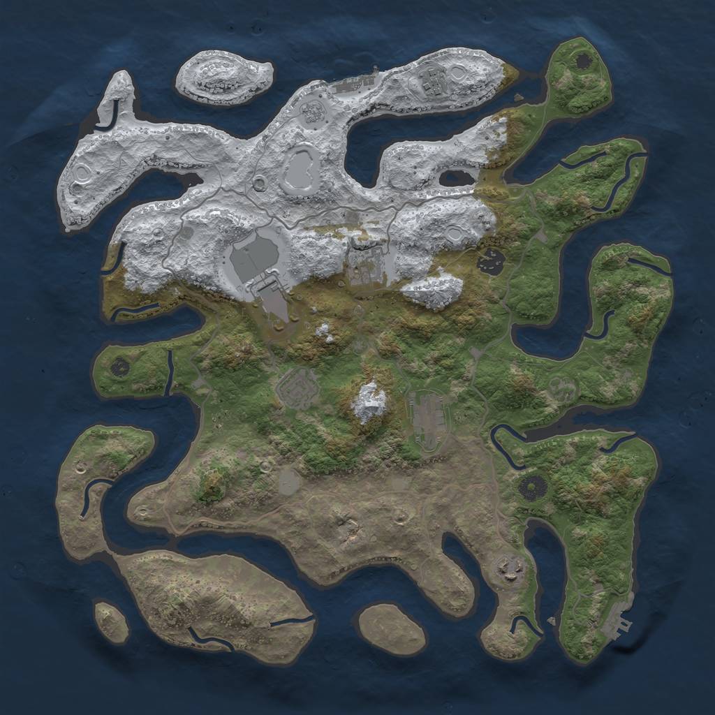 Rust Map: Procedural Map, Size: 4000, Seed: 2567, 15 Monuments