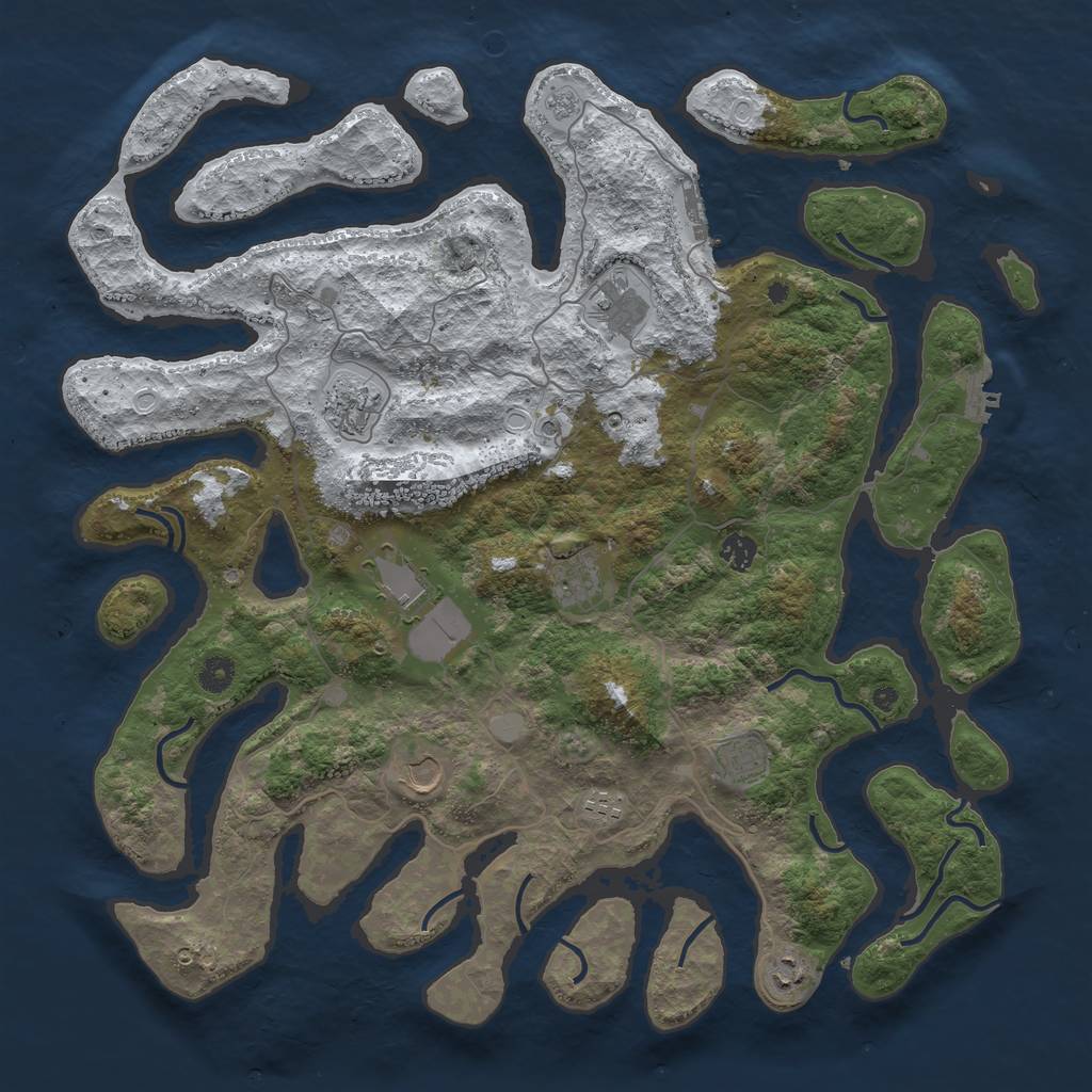Rust Map: Procedural Map, Size: 4500, Seed: 267666373, 18 Monuments