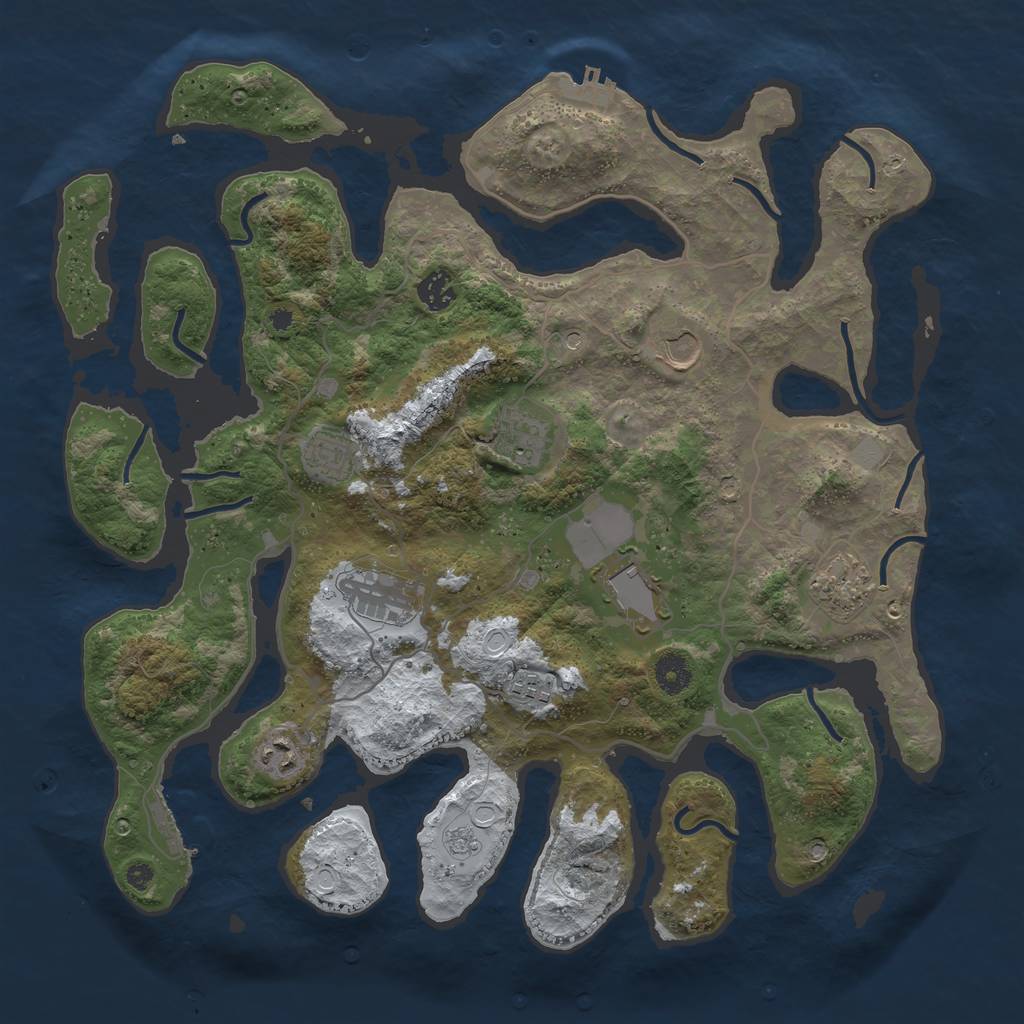 Rust Map: Procedural Map, Size: 4000, Seed: 1762472109, 18 Monuments