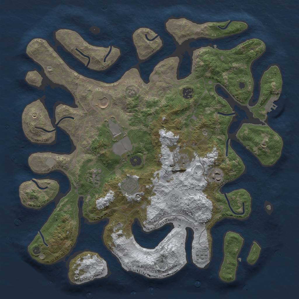 Rust Map: Procedural Map, Size: 4000, Seed: 3367665, 16 Monuments