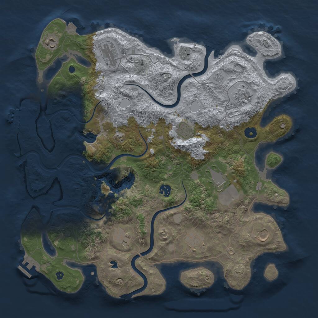 Rust Map: Procedural Map, Size: 4000, Seed: 170321, 16 Monuments