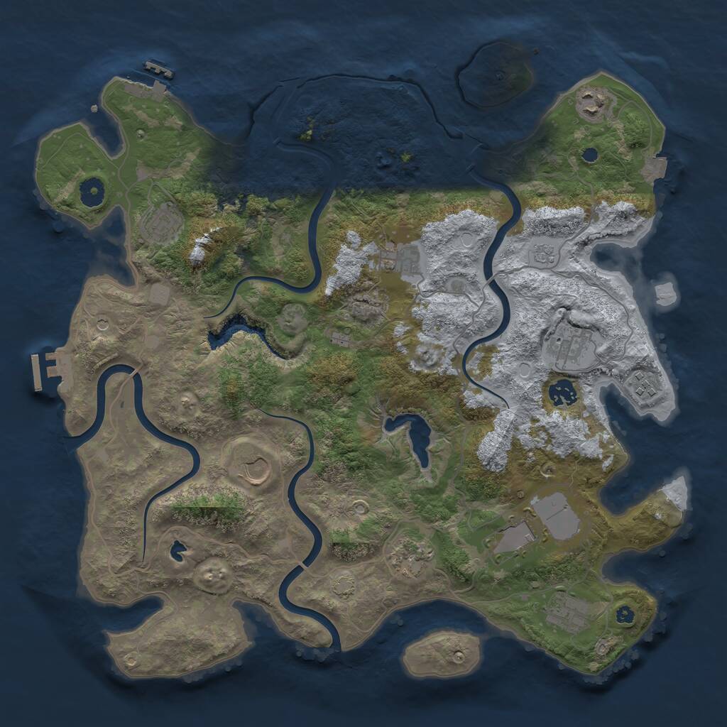 Rust Map: Procedural Map, Size: 4000, Seed: 2242, 16 Monuments
