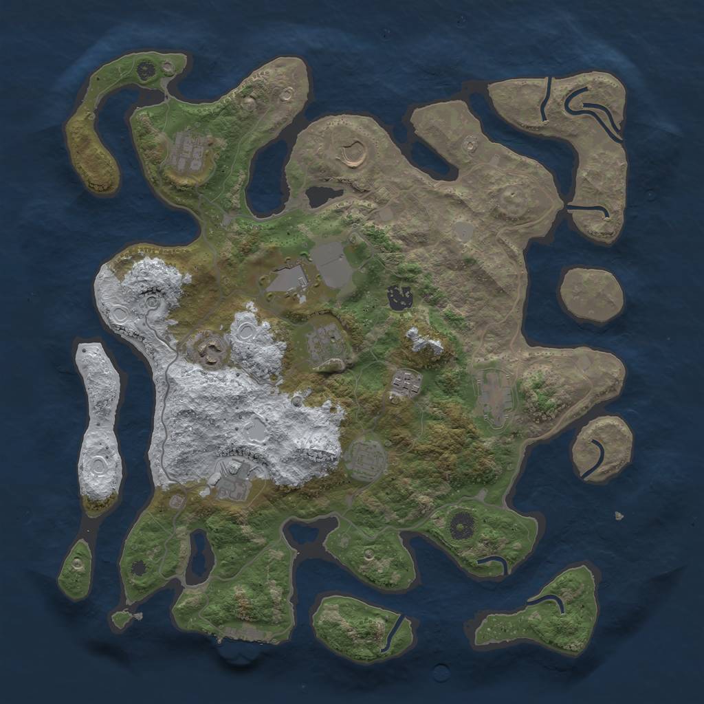 Rust Map: Procedural Map, Size: 4000, Seed: 3122100, 17 Monuments