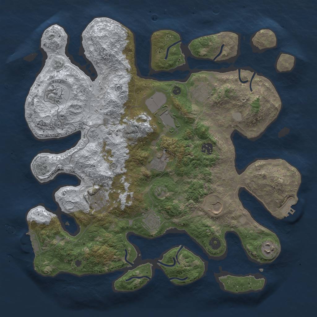 Rust Map: Procedural Map, Size: 3950, Seed: 1508739103, 19 Monuments