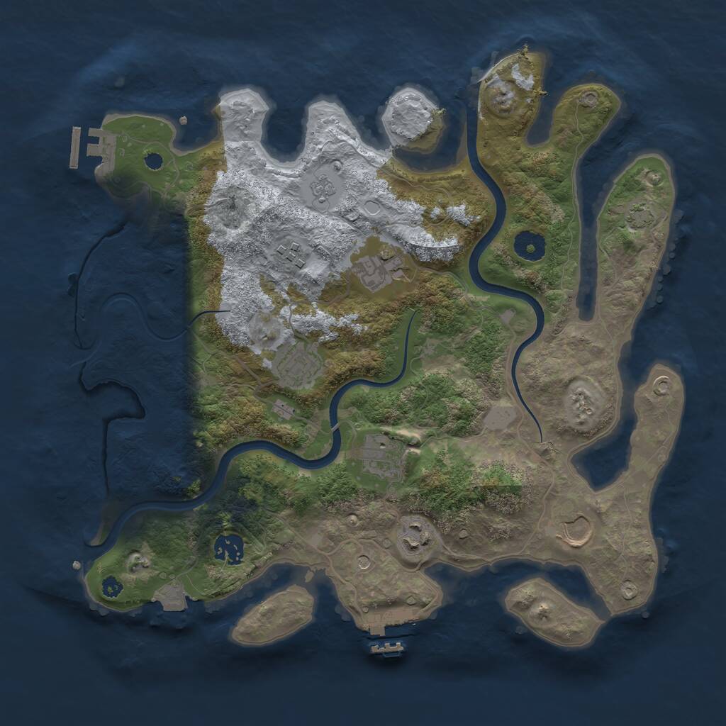 Rust Map: Procedural Map, Size: 3500, Seed: 277672963, 13 Monuments