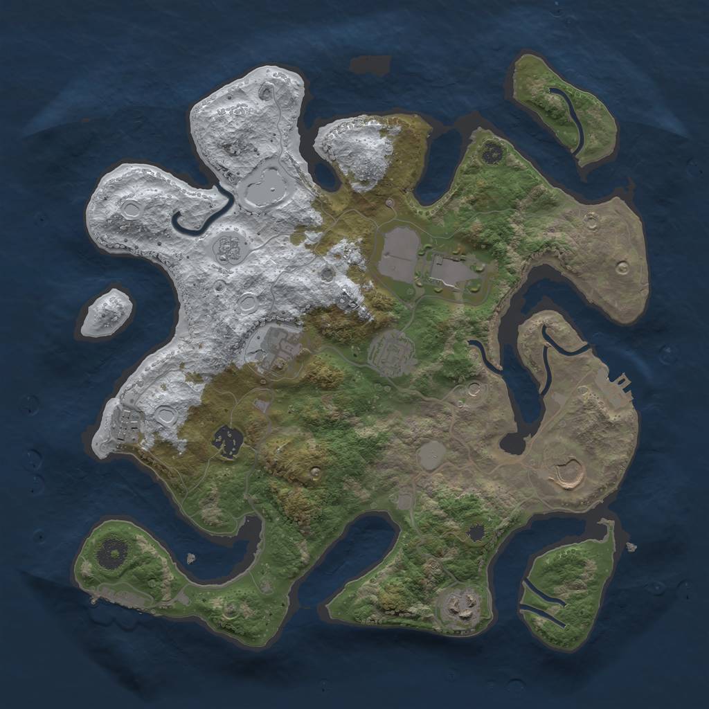 Rust Map: Procedural Map, Size: 3500, Seed: 6440653, 16 Monuments