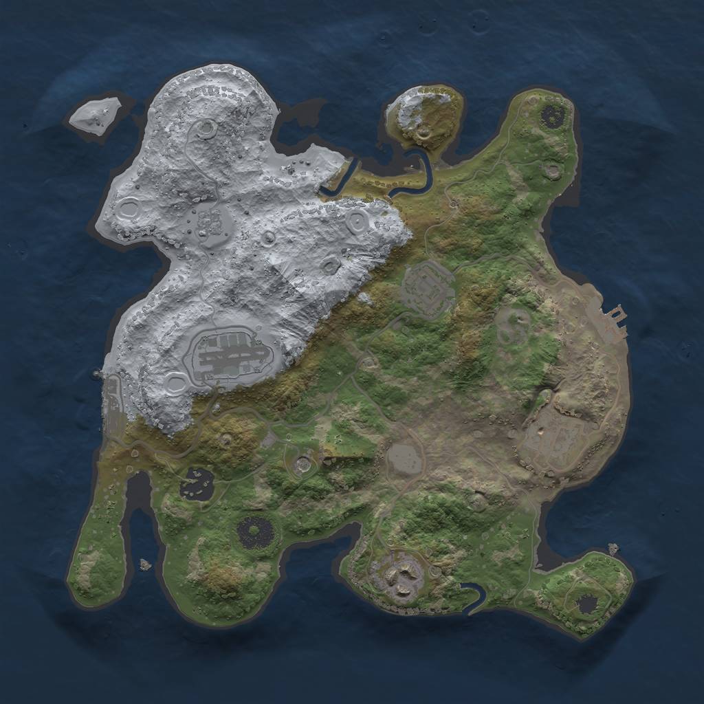 Rust Map: Procedural Map, Size: 3000, Seed: 96011221, 14 Monuments