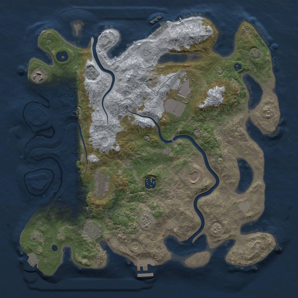 Rust Map: Procedural Map, Size: 3800, Seed: 5567013, 13 Monuments