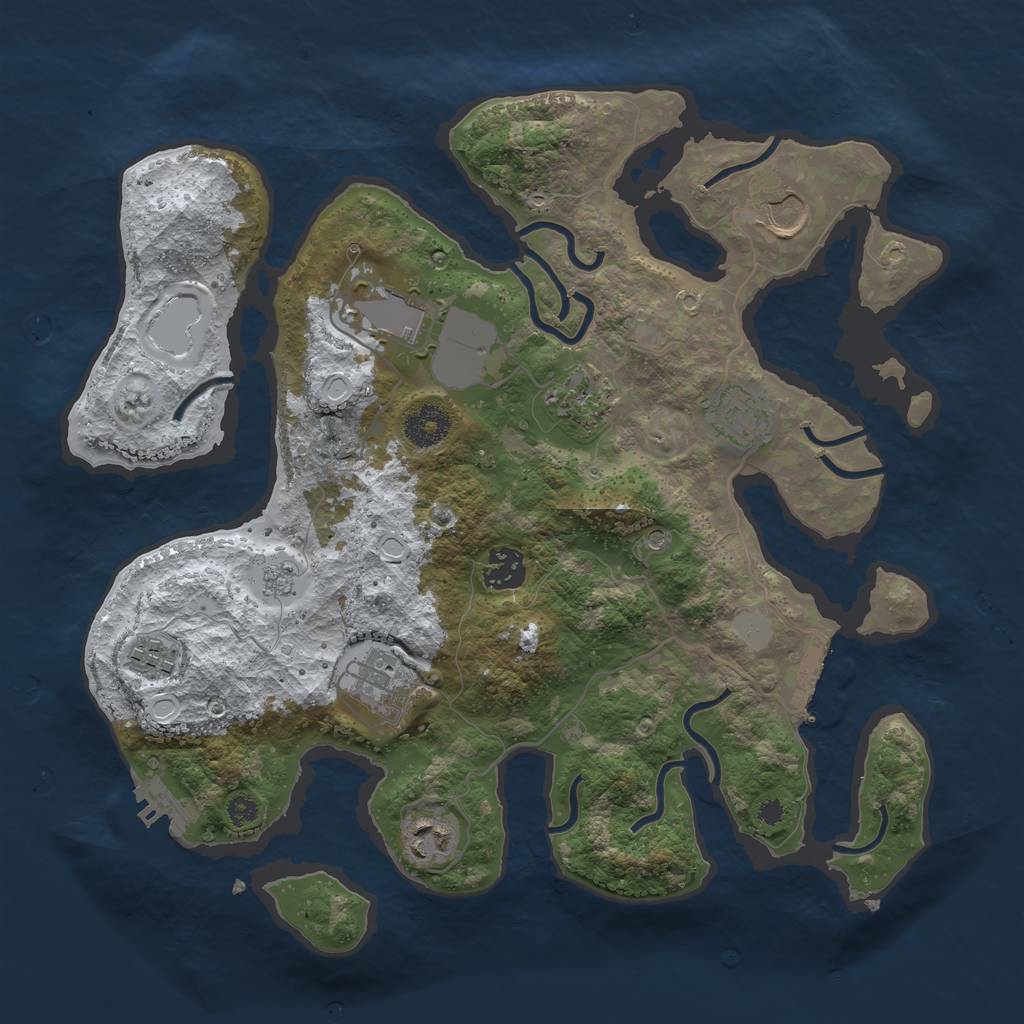 Rust Map: Procedural Map, Size: 3500, Seed: 3139994, 17 Monuments