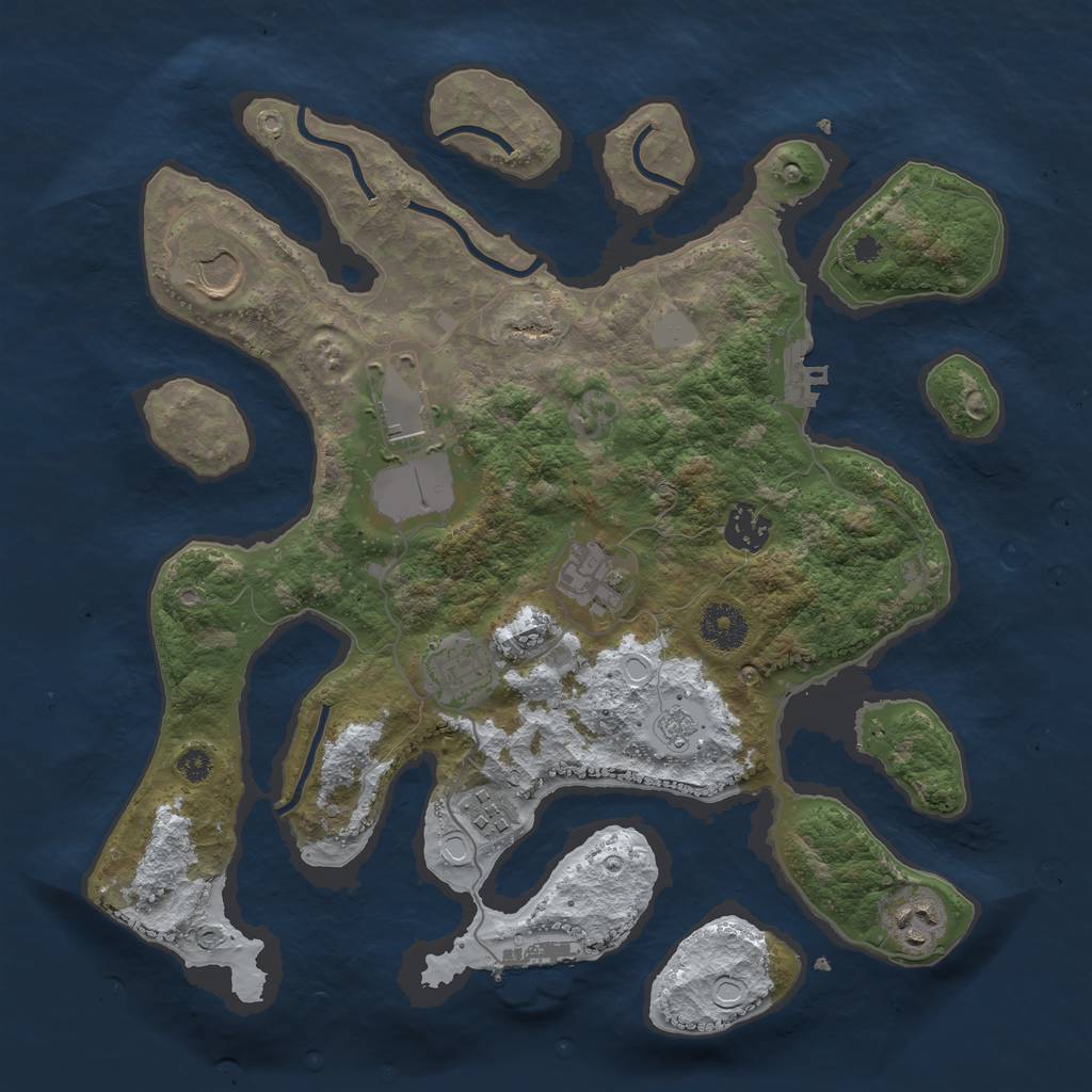 Rust Map: Procedural Map, Size: 3500, Seed: 5068387, 15 Monuments