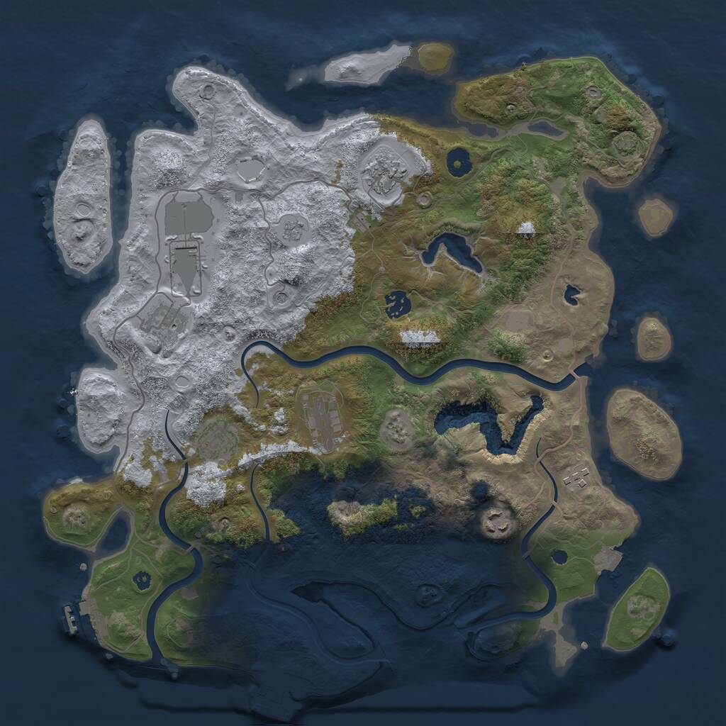 Rust Map: Procedural Map, Size: 4000, Seed: 10013, 14 Monuments
