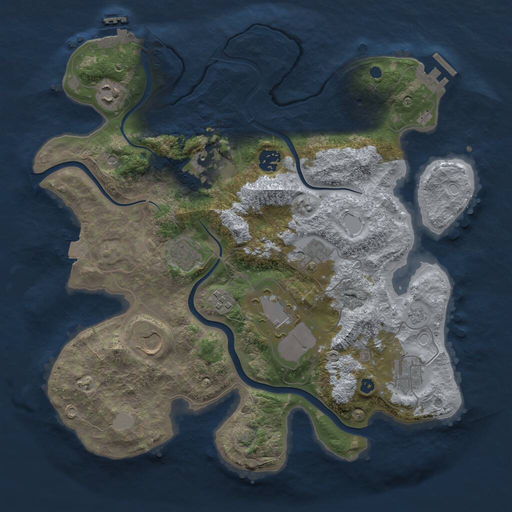 Rust Map: Procedural Map, Size: 3500, Seed: 2046642, 15 Monuments