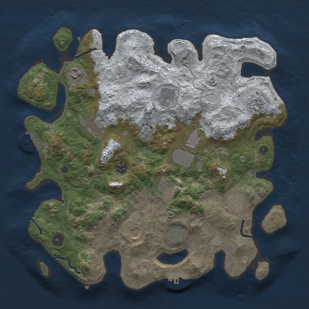 Rust Map: Procedural Map, Size: 3800, Seed: 6108235, 20 Monuments