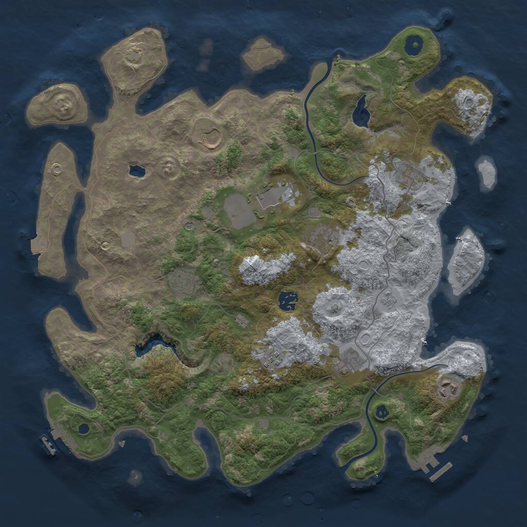 Rust Map: Procedural Map, Size: 4000, Seed: 4114985, 15 Monuments