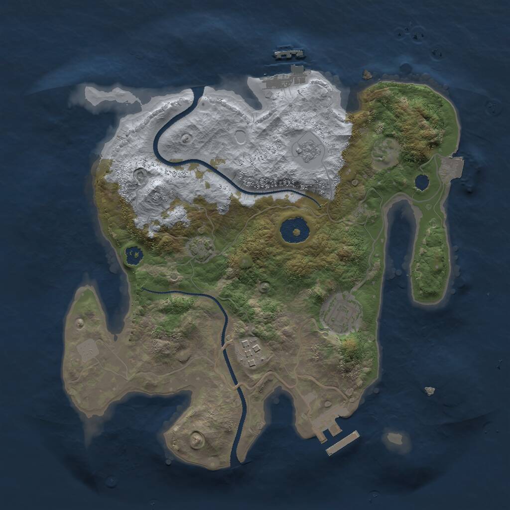 Rust Map: Procedural Map, Size: 2800, Seed: 5811632, 7 Monuments