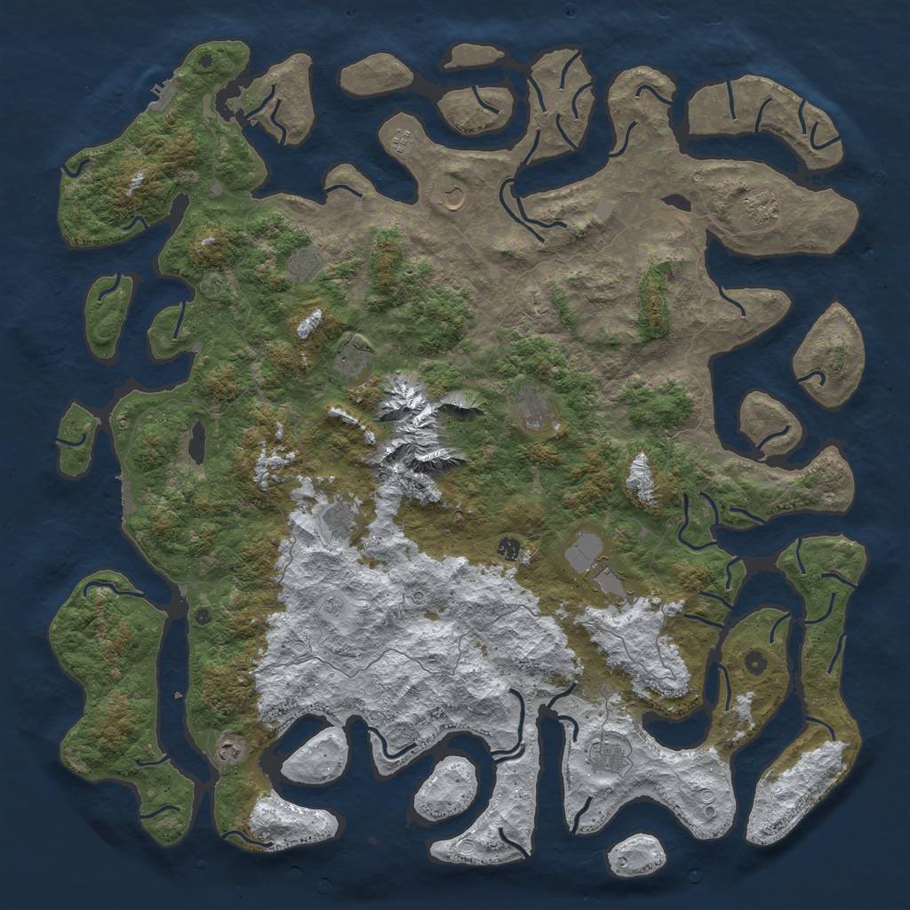 Rust Map: Procedural Map, Size: 6000, Seed: 1899515792, 20 Monuments