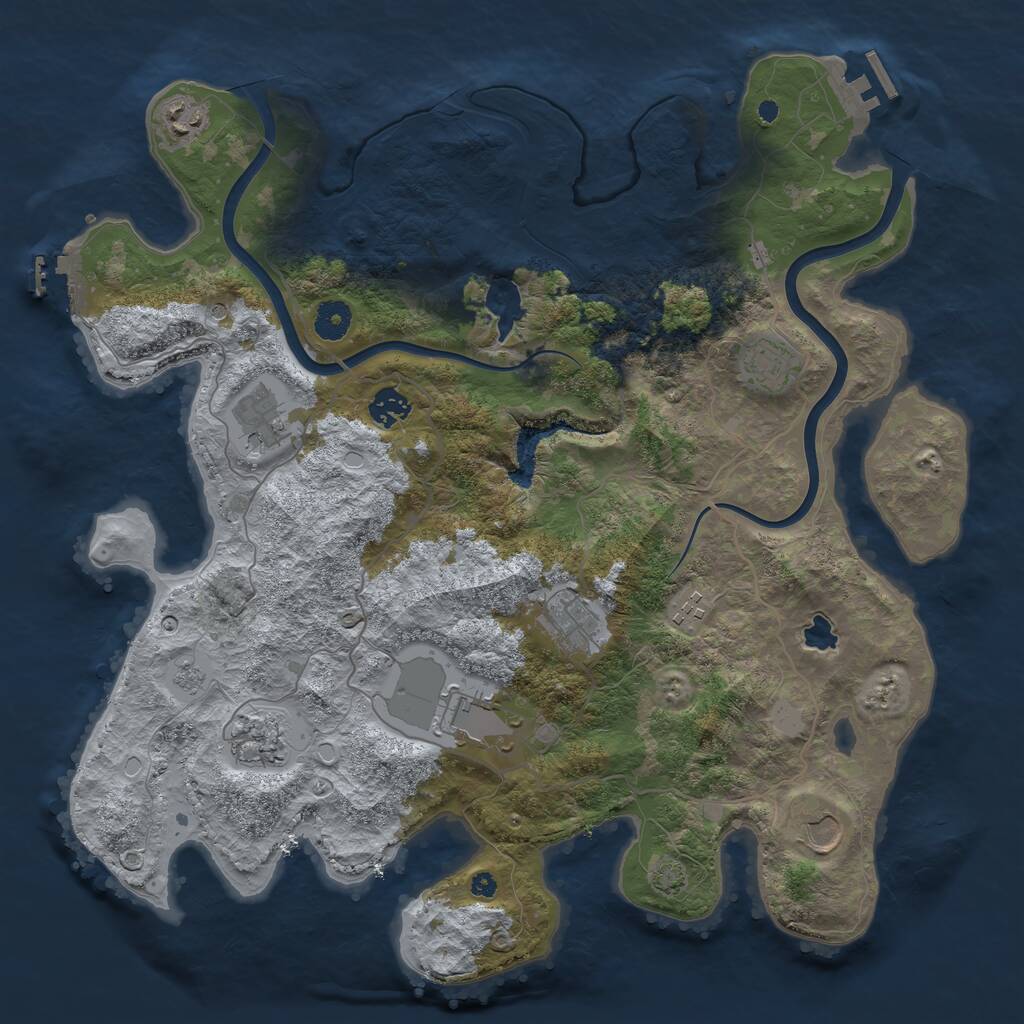 Rust Map: Procedural Map, Size: 4000, Seed: 4047628, 15 Monuments