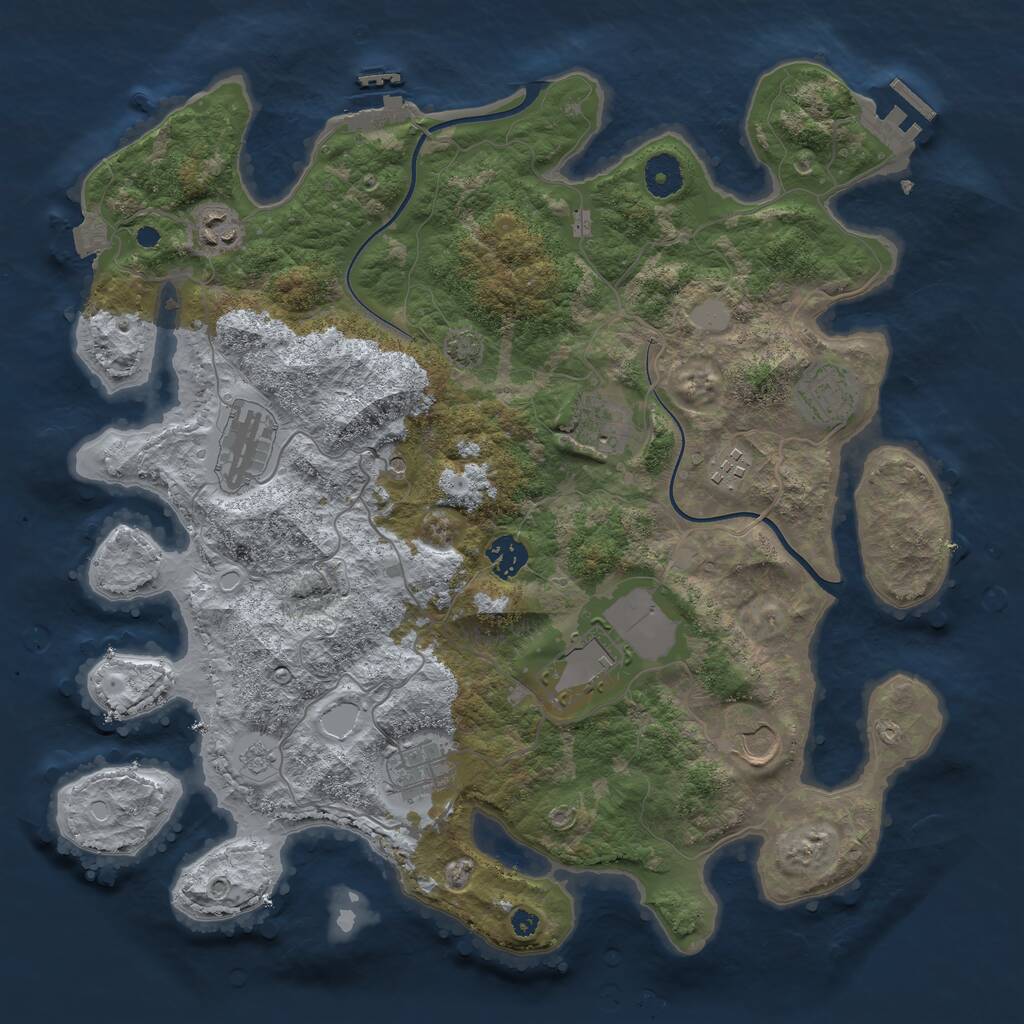 Rust Map: Procedural Map, Size: 3800, Seed: 1290710, 15 Monuments