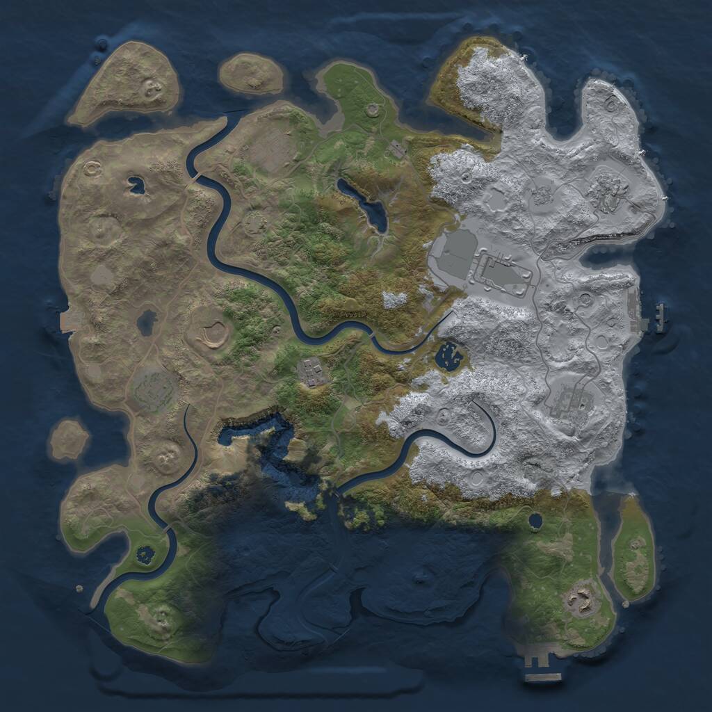 Rust Map: Procedural Map, Size: 4000, Seed: 836511, 15 Monuments