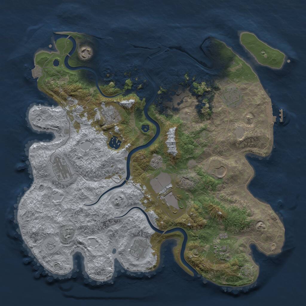 Rust Map: Procedural Map, Size: 3800, Seed: 108610, 17 Monuments