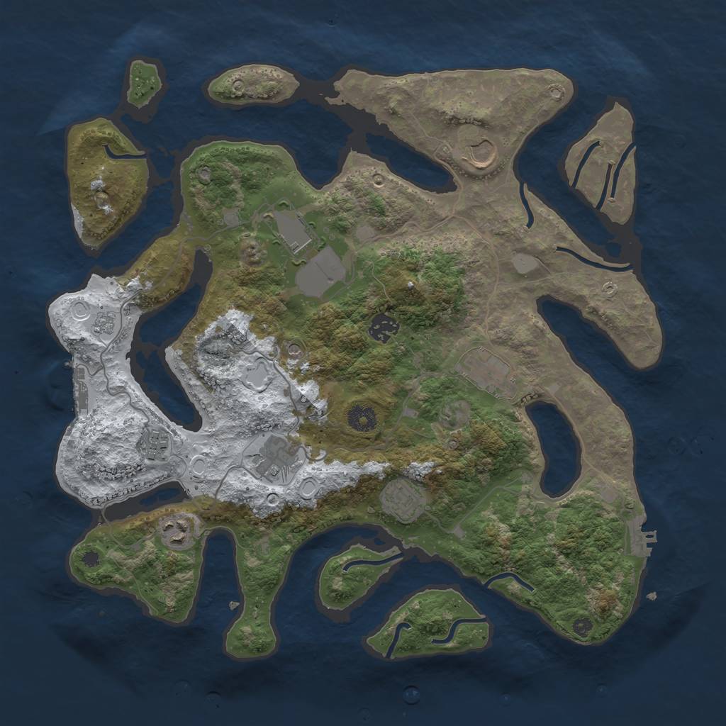 Rust Map: Procedural Map, Size: 3800, Seed: 3508196, 17 Monuments