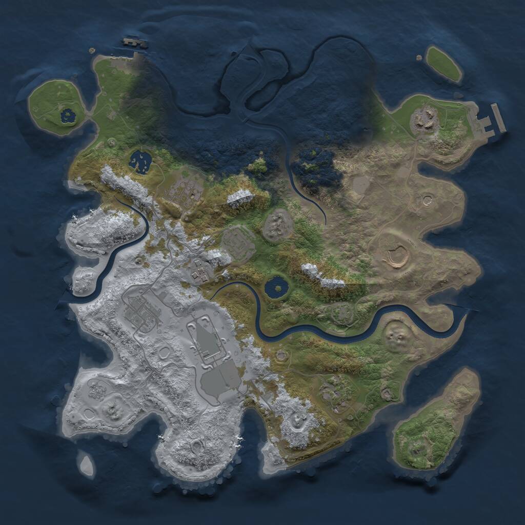 Rust Map: Procedural Map, Size: 3500, Seed: 2177713, 15 Monuments