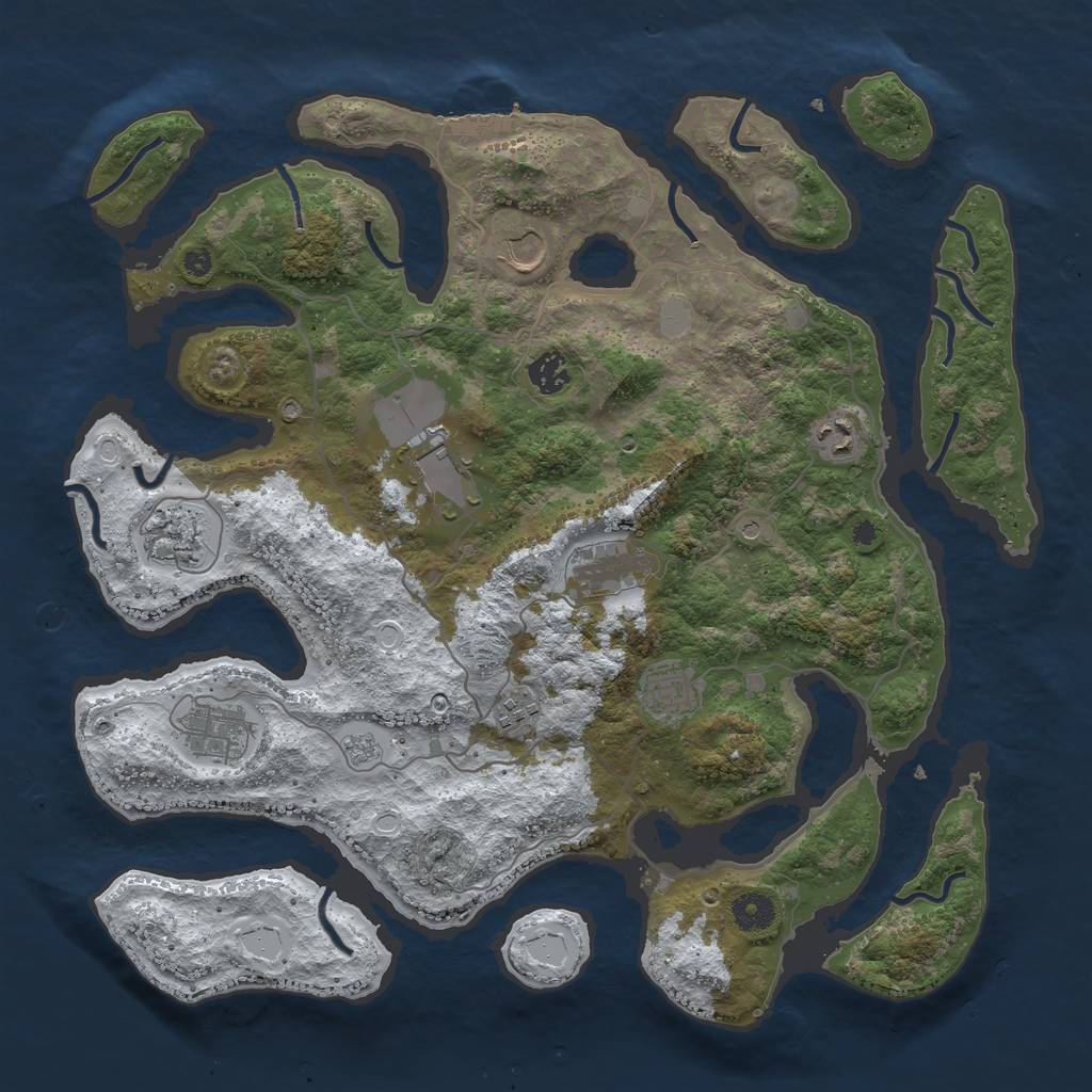 Rust Map: Procedural Map, Size: 4000, Seed: 51937426, 17 Monuments