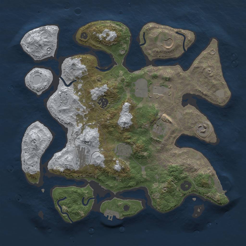 Rust Map: Procedural Map, Size: 3500, Seed: 5878779, 15 Monuments