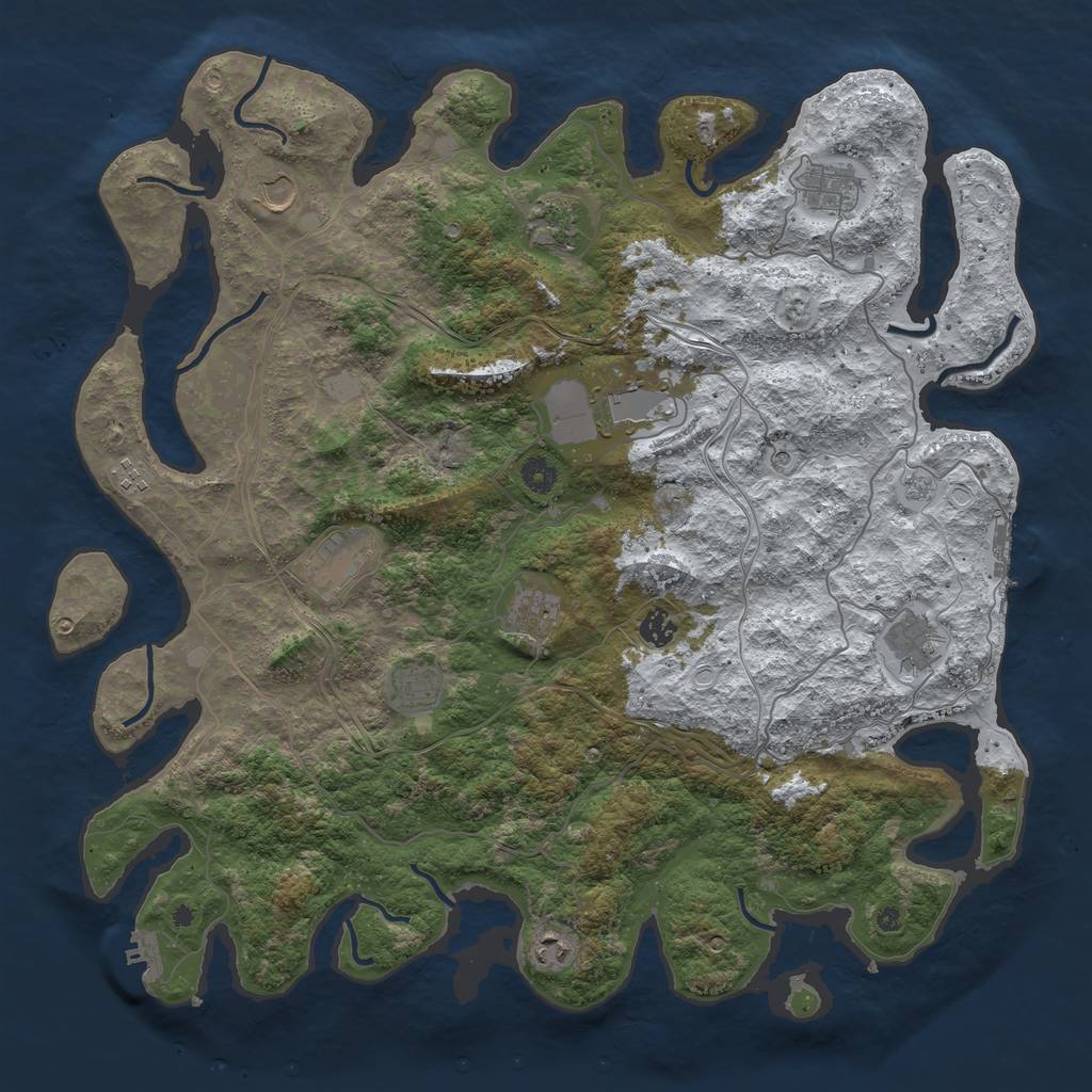 Rust Map: Procedural Map, Size: 4500, Seed: 34538, 20 Monuments