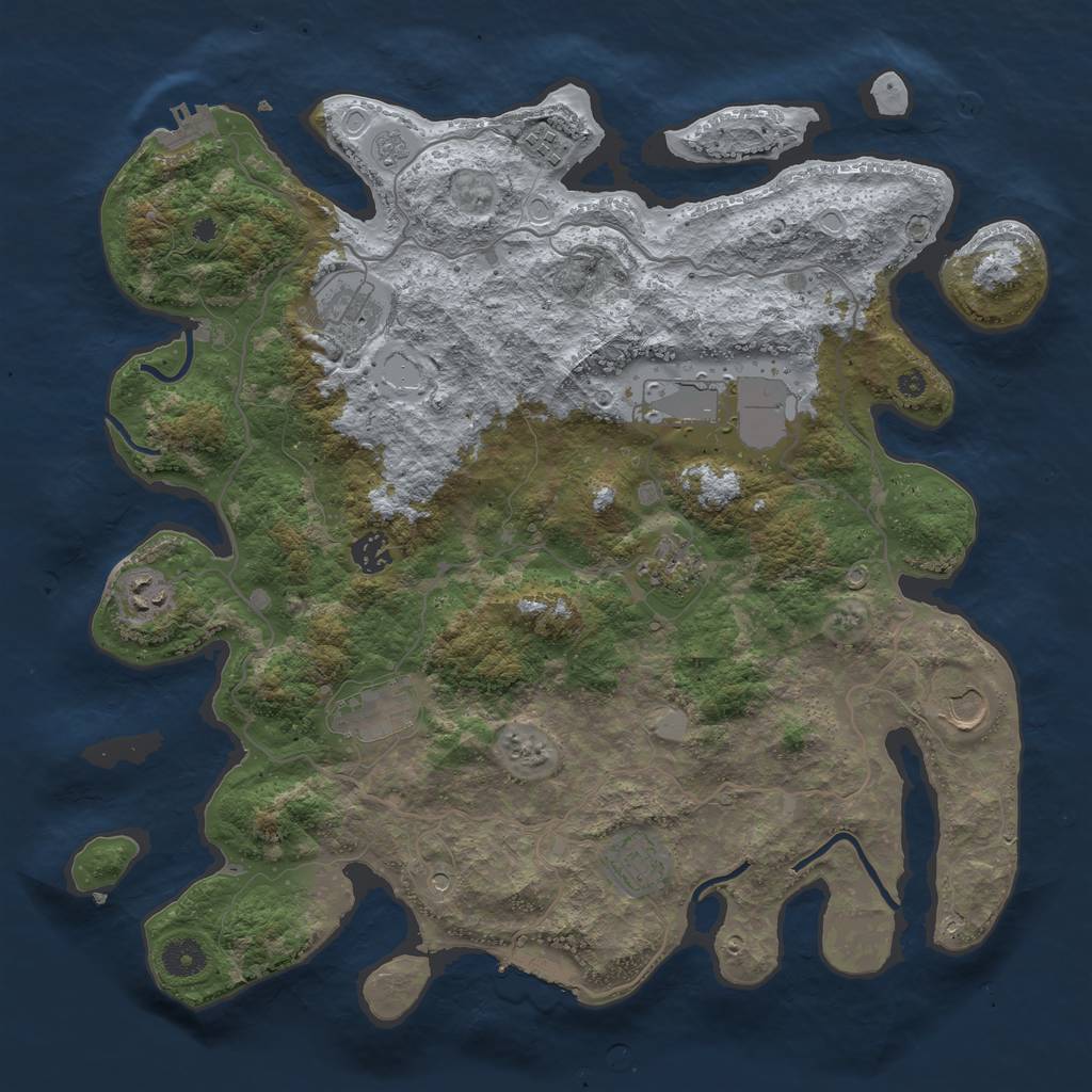 Rust Map: Procedural Map, Size: 4000, Seed: 3083167, 16 Monuments
