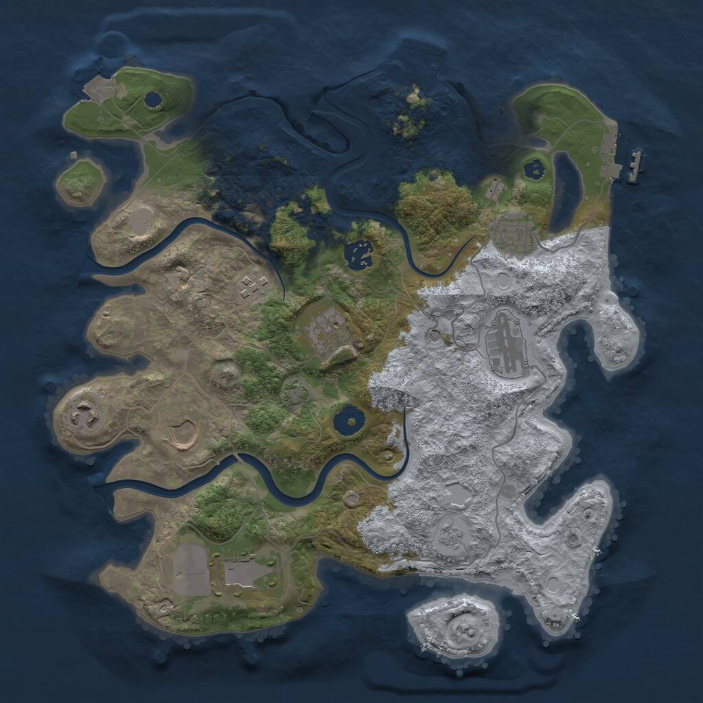 Rust Map: Procedural Map, Size: 3500, Seed: 1419810, 14 Monuments