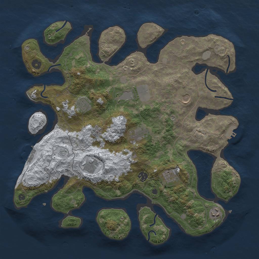 Rust Map: Procedural Map, Size: 4000, Seed: 1989895, 18 Monuments