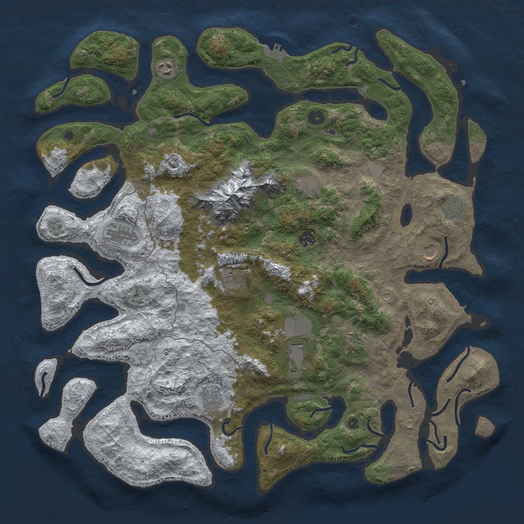 Rust Map: Procedural Map, Size: 5000, Seed: 365789132, 20 Monuments