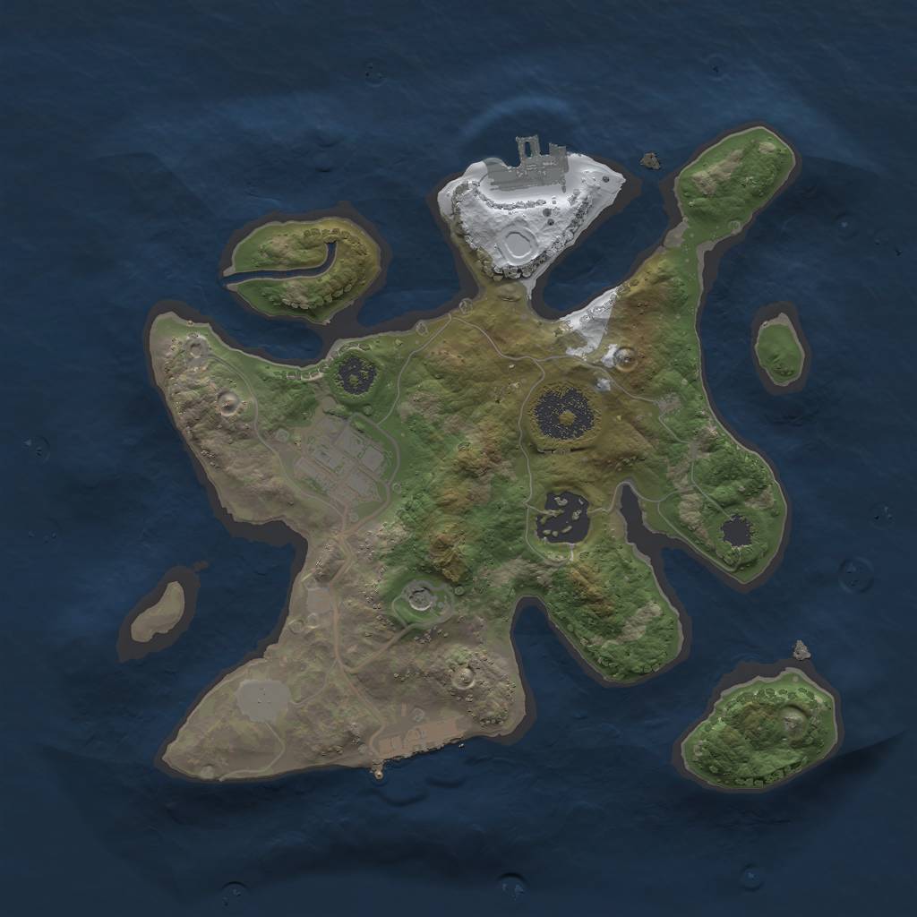 Rust Map: Procedural Map, Size: 2500, Seed: 3168075, 10 Monuments