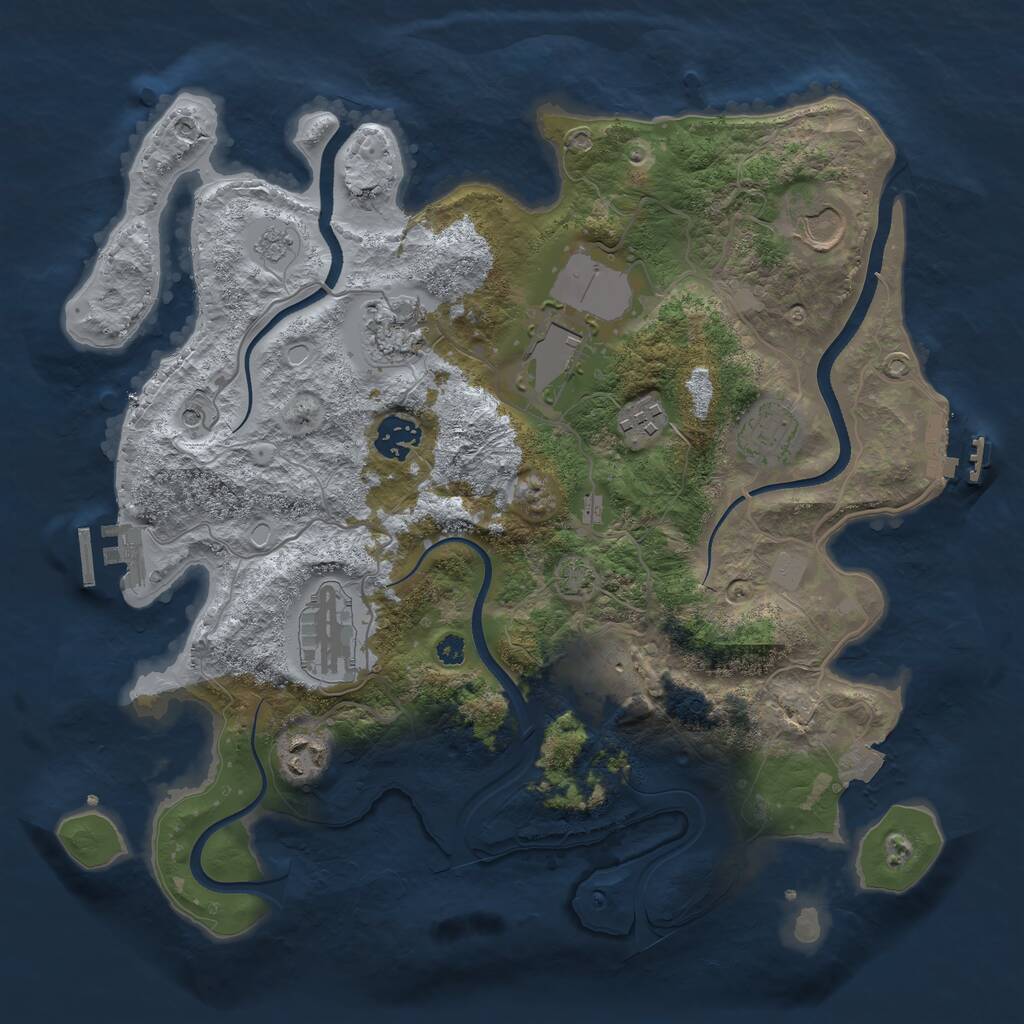 Rust Map: Procedural Map, Size: 3500, Seed: 5260317, 15 Monuments