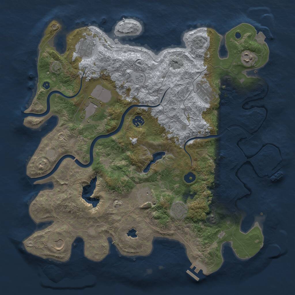 Rust Map: Procedural Map, Size: 4000, Seed: 2889982, 15 Monuments